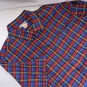 Carbon2Cobalt Men's Short Sleeve Multicolor Large Button Up Checked Pockets